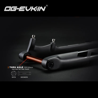 OG-EVKIN FK-006 MTB Fork 27.5er 29er Carbon Black Tapered XC Mountain Bike Bicycle Forks 15 x 100 mm Thru Axle Bike Accessorie