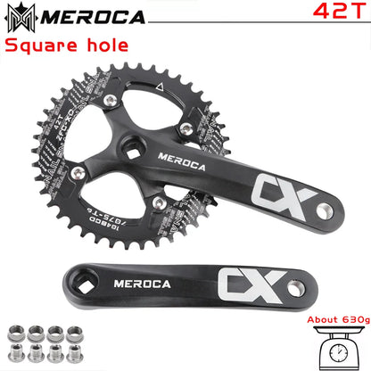 MEROCA CX Square Hole Bicycle Crankset 104BCD Aluminum Alloy IXF Square Hole Mountain Bike Crankset 170mm 32T/34T/36T/38T/40T/42