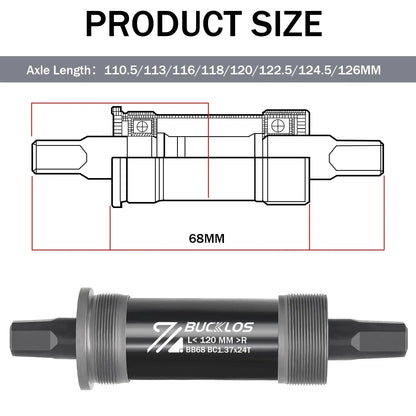 BUCKLOS Bike Bottom Bracket Square Hole Road Mountain Bike E-Bike Crank BB BB68 BB80 BB90 BB100 BB110 BB120 MTB Crankset Parts