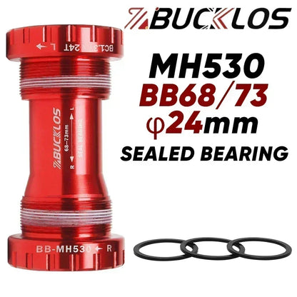 BUCKLOS Bicycle Bottom Bracket Ceramic Bearing BB MTB Road Bike BB68/73mm Bottom Bracket 24mm BSA Threaded Sealed BB Bike parts