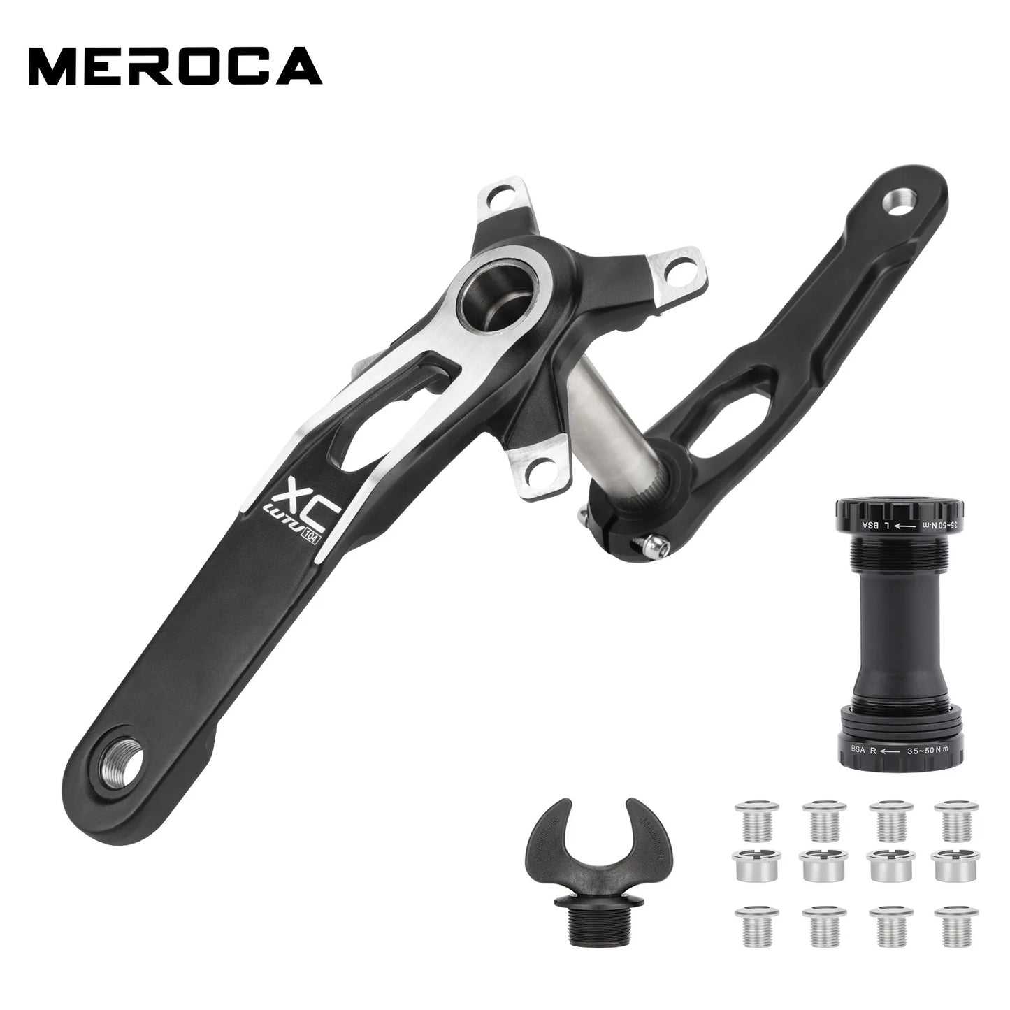 LUTU XC Hollow Integrated Crank MTB Cranks - Direct Mount MTB Single Chainring Aluminum Crankset MTB Accessories