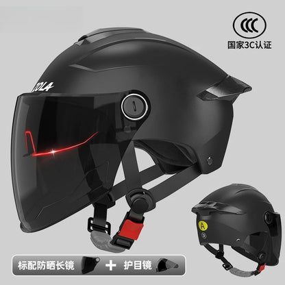 Lightweight Motorcycle  E-Bike Helmet For Men/Women  UV Protective All-Season Safety Helmet With Sun Visor