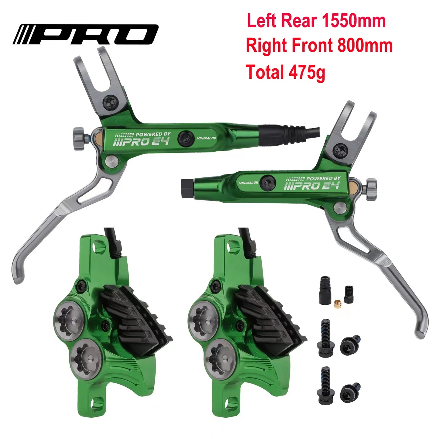 IIIPRO E4 Brake Ultralight 4 Piston Bicycle Hydraulic Brake 800/1550mm MTB Brake Cooling Oil Pressure AM DH Road Bike Disc Brake