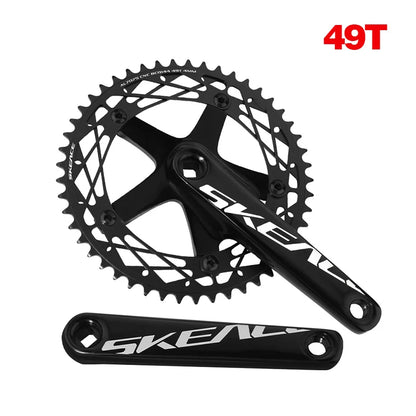 SKEACE 48T/49T Aluminum Alloy Bicycle Crank Set 144BCD Single Speed Crank Chain Wheel 165mm Crank Road Fix Gear Track Bicycle