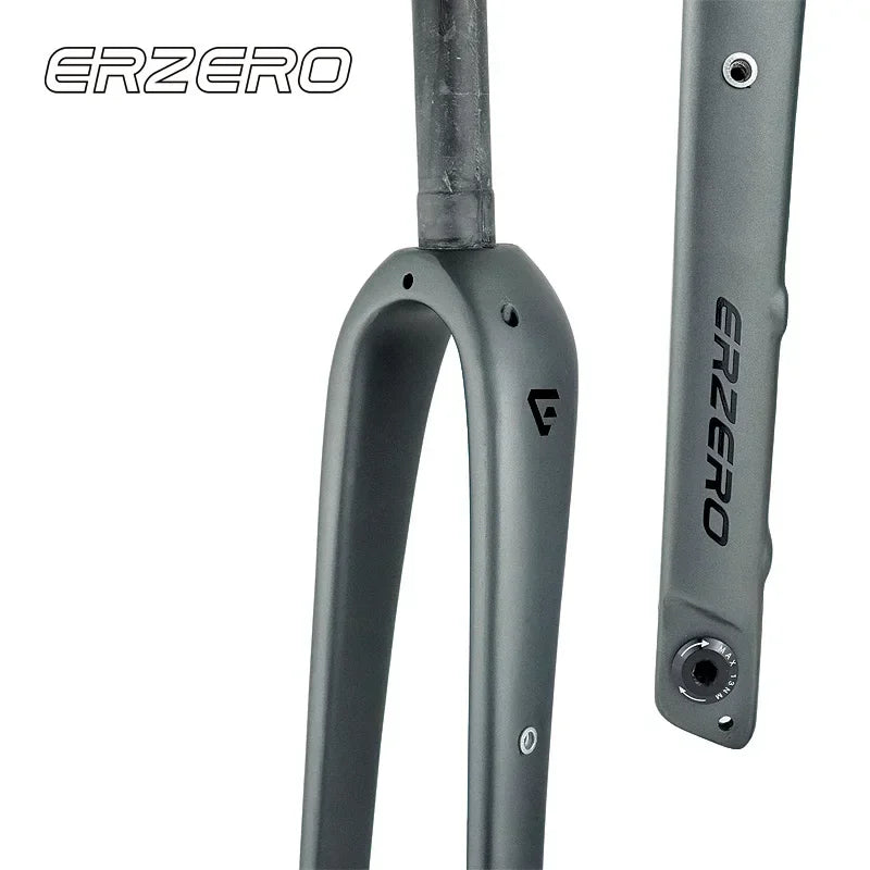 ERZERO Full Carbon Gravel Fork 700C/27.5" Tapered 12x100mm Thru-Axle 55mm Tire Clearance Disc/Rim Brake