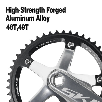 SKEACE BMX Crankset 48T Aluminum Alloy Fixed Gear Crank 144BCD Single Speed Fix Gear 165mm Bike Bicyle Chainwheel BMX Crank