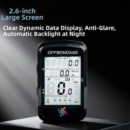OFFBONDAGE GPS Bicycle Computer 2.6-inch Cycling Odometer Wireless Speedometer Waterproof Bike Digital Stopwatch  Cycling GPS