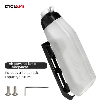 CYCLAMI Bicycle 650ml Aerodynamic Water Bottle Bracket Set Bike Water Bottle MTB Road Frame Down Tube Riding Water Kettle