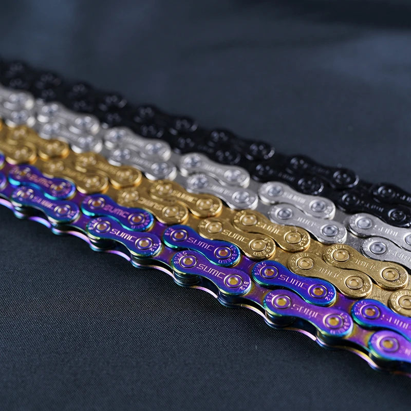 ZRACE Bike Chain 8 9 10 11 12 Speed MTB Mountain Road Bicycle,Neon-Like, Silver, Black, Gold,114/120/126L, OEMed by SUMC