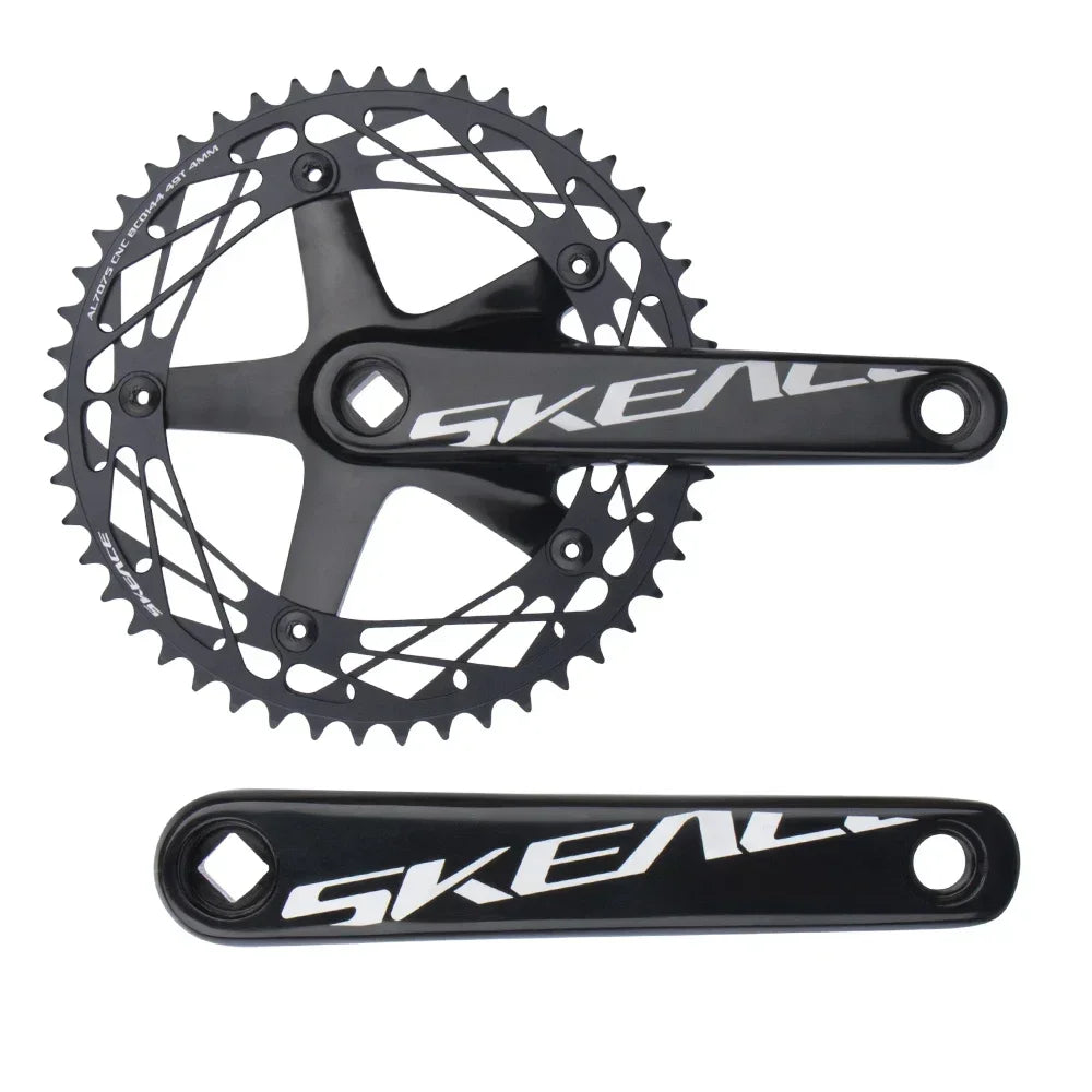 SKEACE Track cycling Crankset 144BCD Square Hole Crank Aluminum Alloy Single Speed Crank Chainwheel 165mm 48/49T Crankset