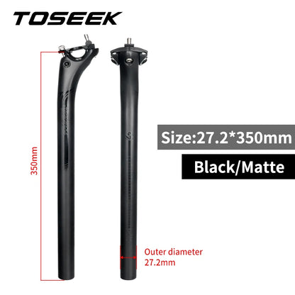 TOSEEK Carbon Seatpost 27.2/31.6mm 400mm Offset 20mm Matte Black MTB Road Bike Bicycle Seat Post Parts