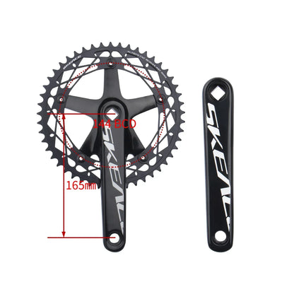 SKEACE Track cycling Crankset 144BCD Square Hole Crank Aluminum Alloy Single Speed Crank Chainwheel 165mm 48/49T Crankset