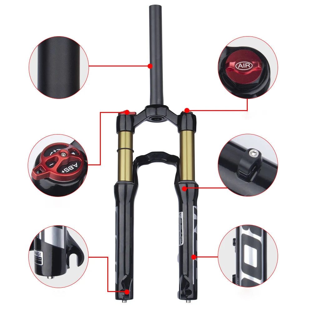 BOLANY Mountain Bike Forks Shock Suspension 20/24 inch fork 135mm travel Air Suspension MTB Fork Bike Accessories