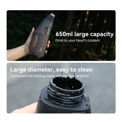 CYCLAMI Bicycle 650ml Aerodynamic Water Bottle Bracket Set Bike Water Bottle MTB Road Frame Down Tube Riding Water Kettle