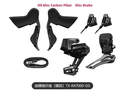 WHEELTOP EDS TX Wireless Electronic Groupset Road Bike Carbon Compatible with Rim Disc Brake Shifters Front Rear Derailleur