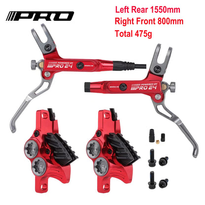IIIPRO E4 Brake Ultralight 4 Piston Bicycle Hydraulic Brake 800/1550mm MTB Brake Cooling Oil Pressure AM DH Road Bike Disc Brake