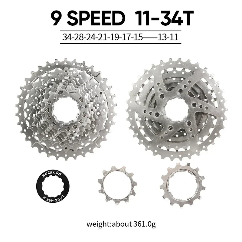BUCKLOS Bicycle Flywheel 8/9/10/11/12 Speed Bike Cassette 36T/40T/42T/46T/50T/52T MTB Road Bike Freewheel for SHIMANO HG K7 Part