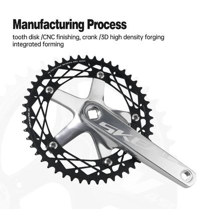 SKEACE 48T/49T Aluminum Alloy Bicycle Crank Set 144BCD Single Speed Crank Chain Wheel 165mm Crank Road Fix Gear Track Bicycle
