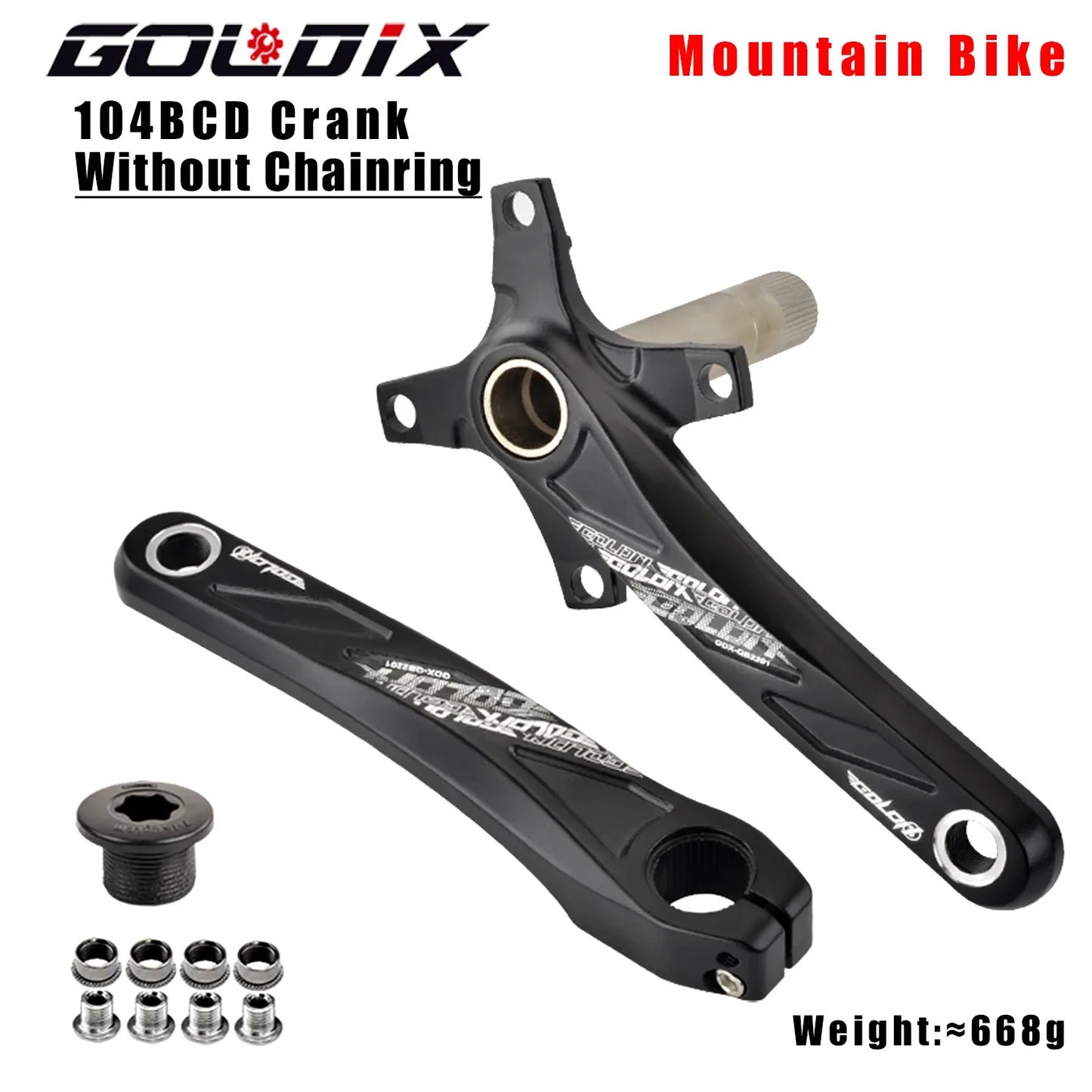 GOLDIX 104BCD Wide and narrow teeth bicycle crankset 170/175mm crank Round/Oval chain ring 32T/34T/36T/38T Bicycle crankset