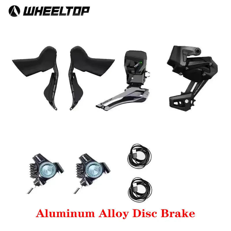 WHEELTOP EDS TX Wireless Electronic Groupset Road Bike Carbon Compatible with Rim Disc Brake Shifters Front Rear Derailleur