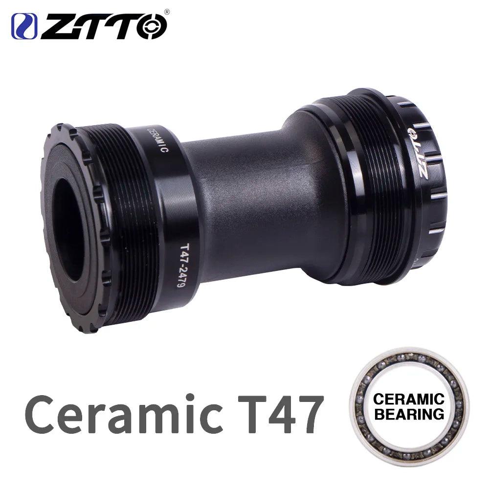 ZTTO Ceramic Bearing T47 BB Thread Bottom Bracket 24mm 29mm 30mm Crankset DUB T47BB 68 73 79mm Shell Spline Axis MTB Road Bike