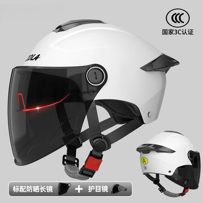Lightweight Motorcycle  E-Bike Helmet For Men/Women  UV Protective All-Season Safety Helmet With Sun Visor
