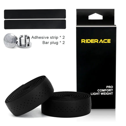 RIDERACE Bicycle Handlebar Tape Road Bike Handle Bar Tapes Anti-slip PU EVA Breathable Cycling Damping Anti-Vibration Straps