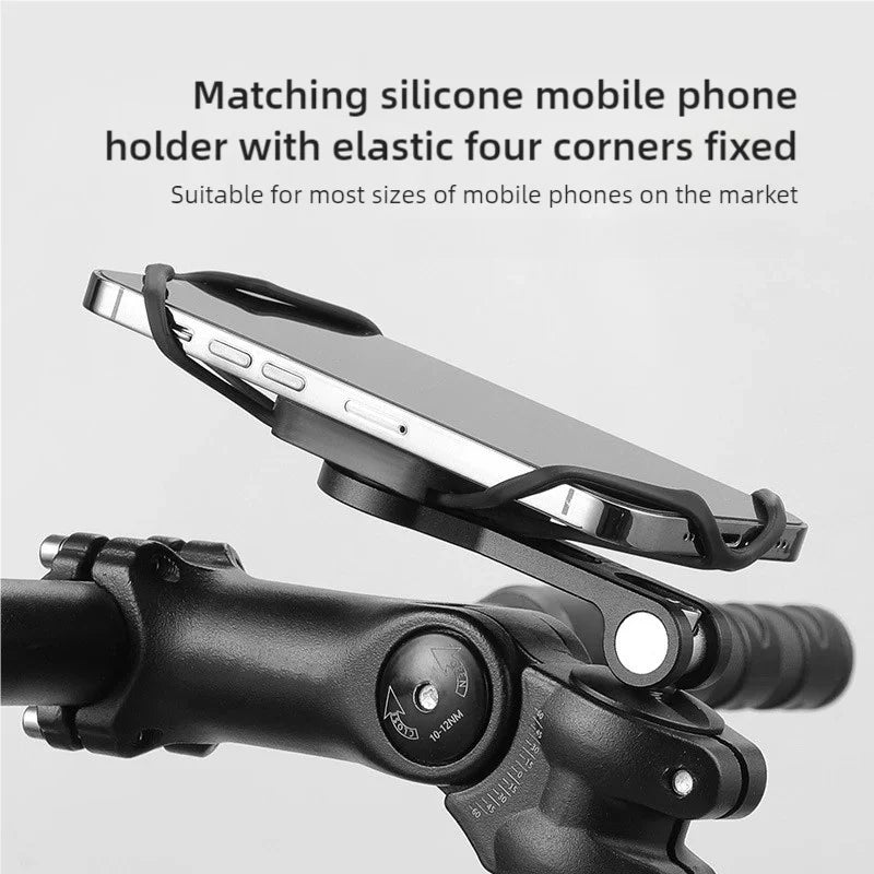 Bicycle Computer Extension Mount MTB Road Bike Aluminum Alloy Phone Bracket Silicone Phone Holder For Garmin Bryton Cateye