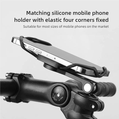 Bicycle Computer Extension Mount MTB Road Bike Aluminum Alloy Phone Bracket Silicone Phone Holder For Garmin Bryton Cateye