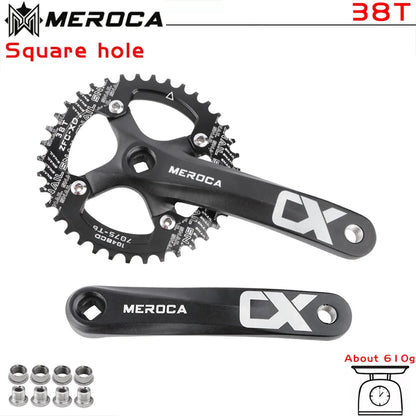 MEROCA CX Square Hole Bicycle Crankset 104BCD Aluminum Alloy IXF Square Hole Mountain Bike Crankset 170mm 32T/34T/36T/38T/40T/42