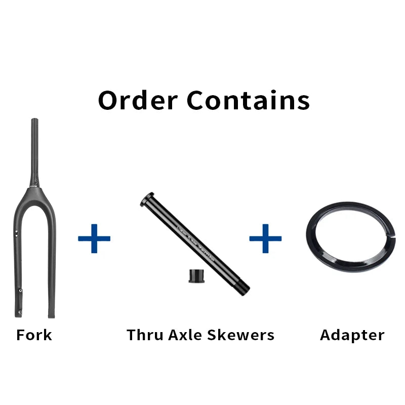 BXT Full Carbon Mountain Bike Fork, Thru Axle, MTB Bicycle, Inside Outside Cable Line, 110x15mm, 100x15mm