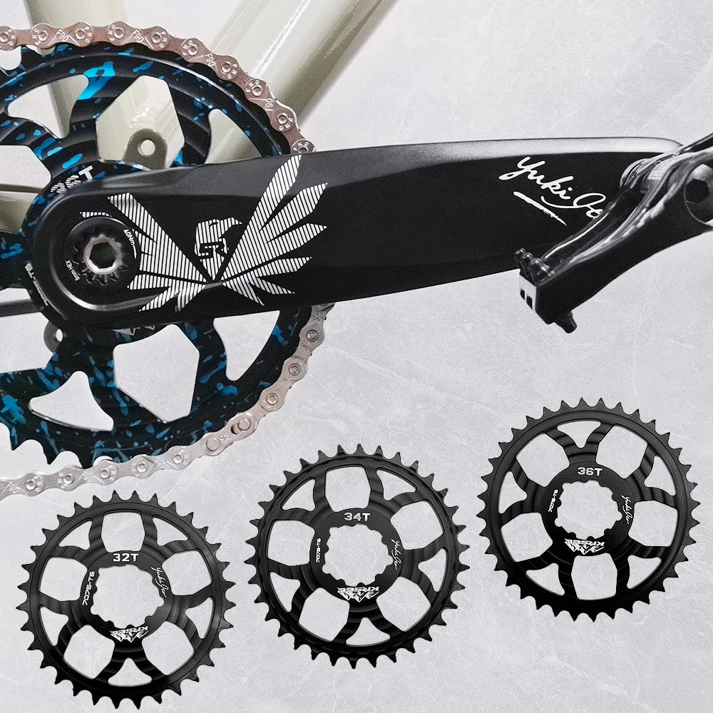 KRSEC Ultralight MTB Bike Crank DUB Axis Diameter 28.9mm Mountain Bicycle Crankset 170mm 3-nail Straight Installation For Enduro