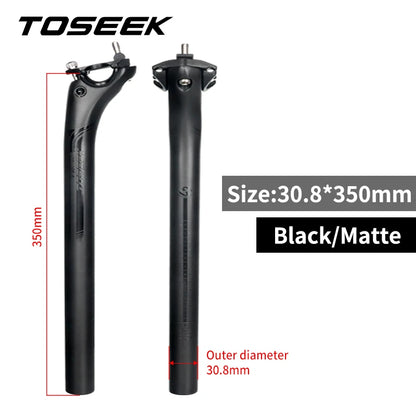 TOSEEK Carbon Seatpost 27.2/31.6mm 400mm Offset 20mm Matte Black MTB Road Bike Bicycle Seat Post Parts