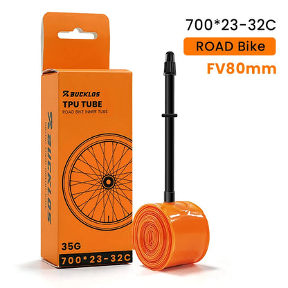 BUCKLOS Gravel Road Bike Inner Tube 700C Bicycle TPU Inner Tube 700x23/32C 700x33/45C TPU Inner Tire 45mm 65mm 80mm Presta Valve