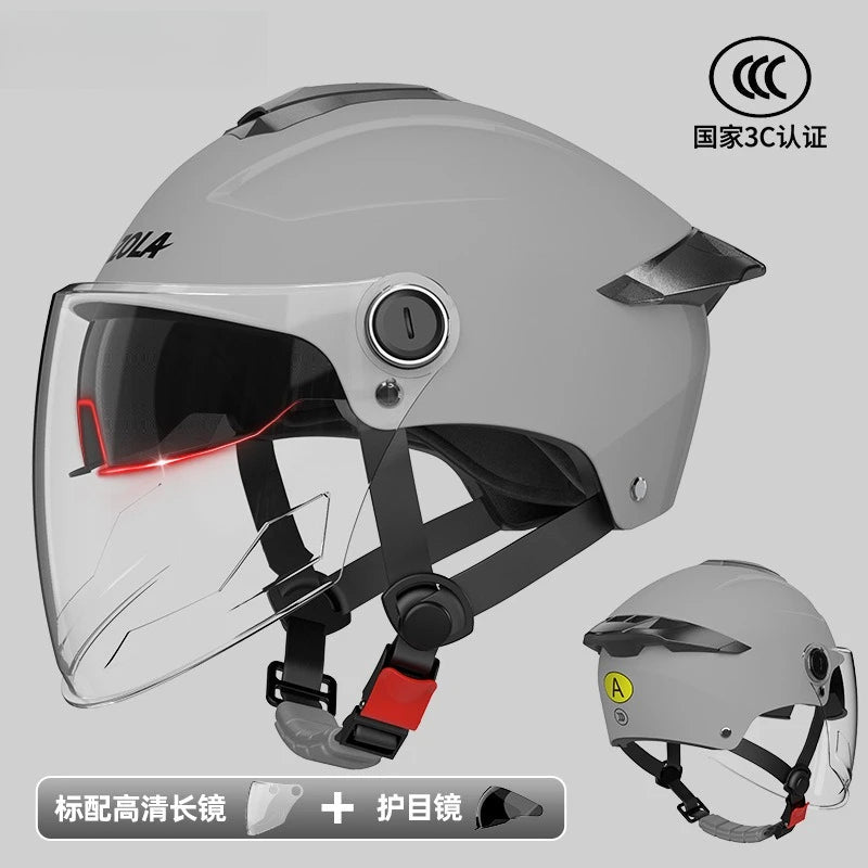Lightweight Motorcycle  E-Bike Helmet For Men/Women  UV Protective All-Season Safety Helmet With Sun Visor