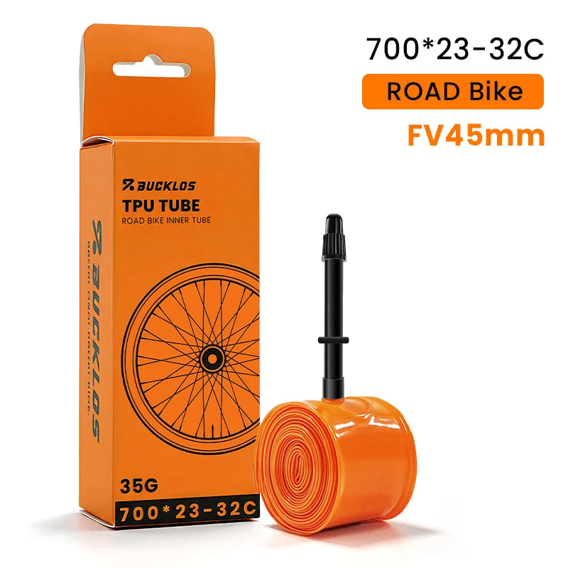 BUCKLOS Gravel Road Bike Inner Tube 700C Bicycle TPU Inner Tube 700x23/32C 700x33/45C TPU Inner Tire 45mm 65mm 80mm Presta Valve