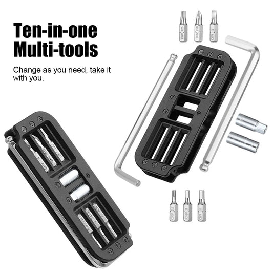 10-in-1 Bicycle Multi-Tool Steel Cycling Combination Maintenance Tools Multifunctional Portable Bike Maintenance Tools