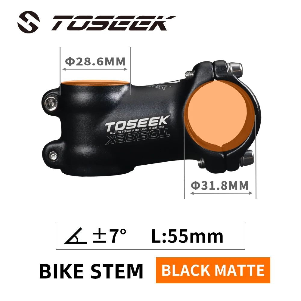 TOSEEK Bicycle Handlebar Stem 60/70/80/90/100mm MTB Stem 28.6mm 31.8mm Negative Power Mtb Lightweight Road Bike Table