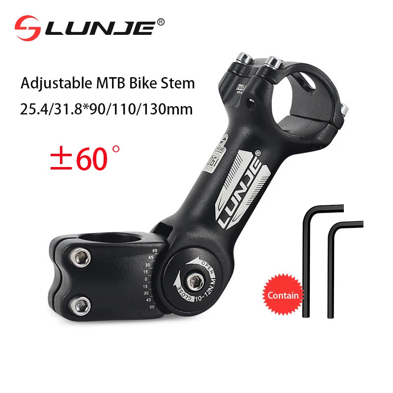 Adjustable Road Mountain Bicycle Stem MTB Bike Table 90/110/130mm Rod Front Fork Stem for 25.4/31.8mm Handlebar Power Parts