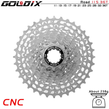 GOLDIX Ultralight CNC Road Bike Cassette 11/12 Speed k7 11S 12S 28T/32T/34T/36T Cassette Sprocket for SHIMANO HG