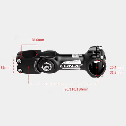 Adjustable Road Mountain Bicycle Stem MTB Bike Table 90/110/130mm Rod Front Fork Stem for 25.4/31.8mm Handlebar Power Parts