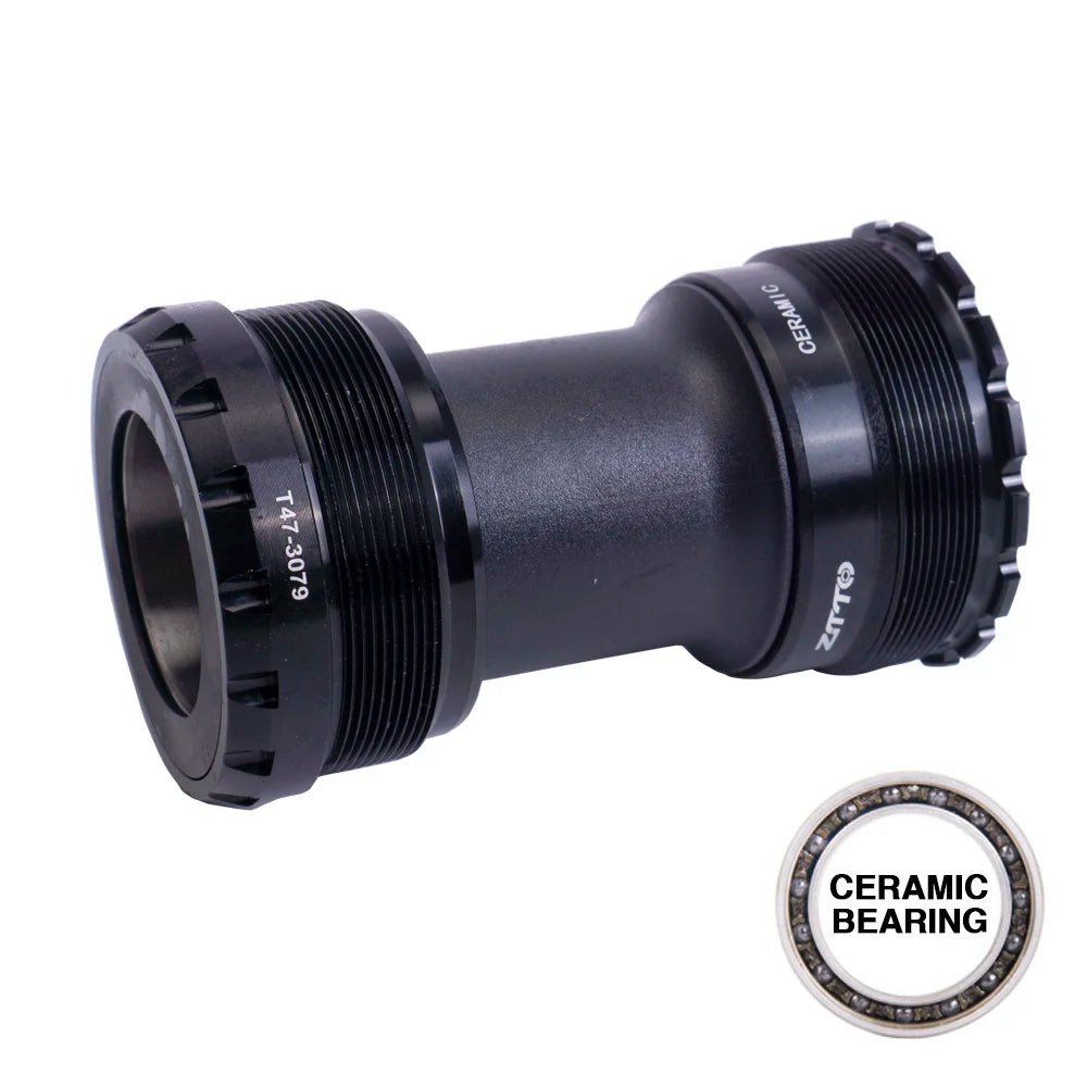ZTTO Ceramic Bearing T47 BB Thread Bottom Bracket 24mm 29mm 30mm Crankset DUB T47BB 68 73 79mm Shell Spline Axis MTB Road Bike