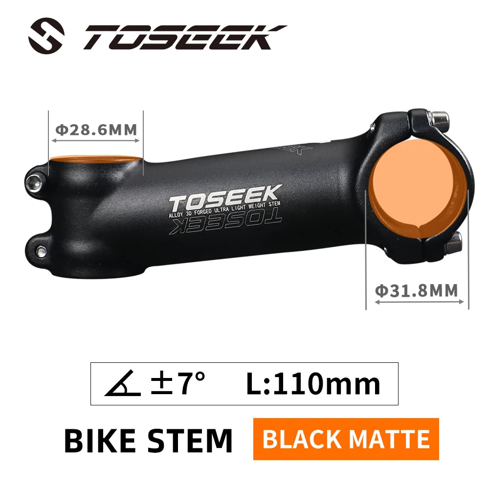 TOSEEK Bicycle Handlebar Stem 60/70/80/90/100mm MTB Stem 28.6mm 31.8mm Negative Power Mtb Lightweight Road Bike Table