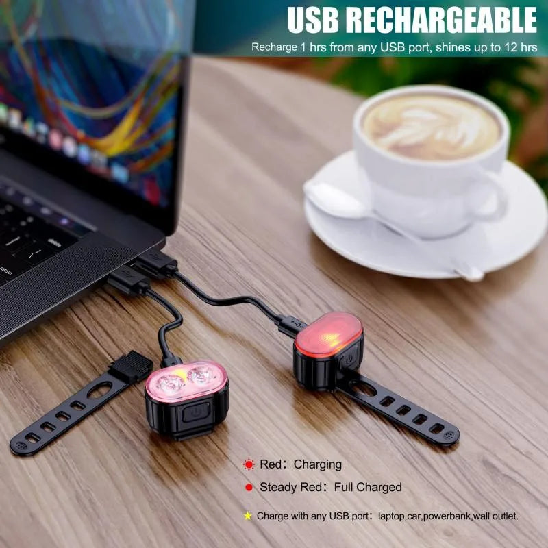 BUCKLOS Bike Lighting Front and Rear Lights Bicycle Lamp Led