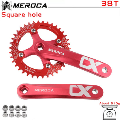 MEROCA CX Square Hole Bicycle Crankset 104BCD Aluminum Alloy IXF Square Hole Mountain Bike Crankset 170mm 32T/34T/36T/38T/40T/42