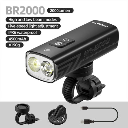 2000 Lumens CYCLAMI Bike Headlight Bicycle Flashlight Handlebar