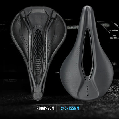RYET Full Carbon 3D Printed Saddle 145/155mm 160-227g Oval 7x9mm Rails Superflow Cut-Out Ultralight Road MTB Gravel Triathlon XC
