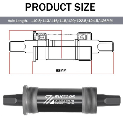 BUCKLOS Bike Bottom Bracket Square Hole Road Mountain Bike E-Bike Crank BB BB68 BB80 BB90 BB100 BB110 BB120 MTB Crankset Parts