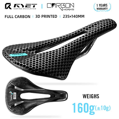 RYET Bike Carbon Saddle 3D Printed Saddle 140mm 7x9mm Round Rail Superlight Road MTB Racing Bicycle Seat Saddles Cushion Parts