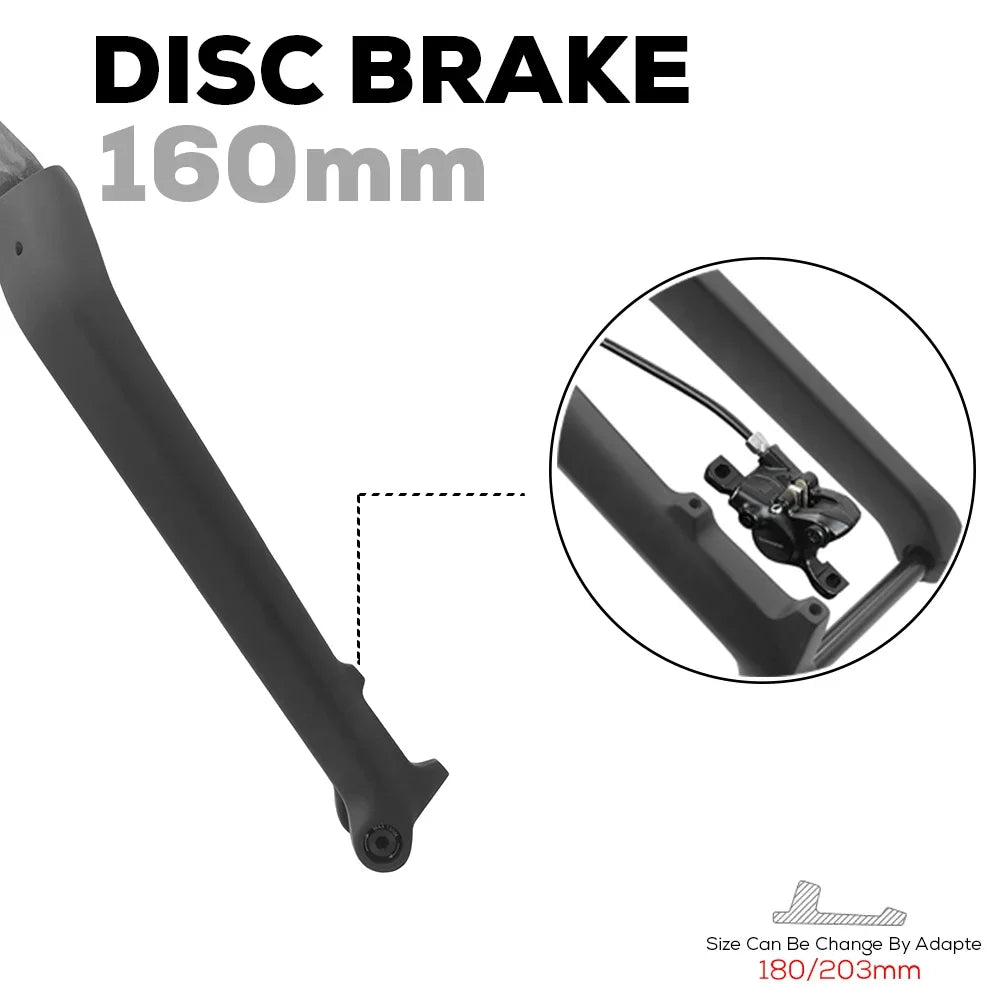 Full Carbon MTB Fork for XC & Gravel | 15*110mm Boost Thru-Axle | Fits 26/27.5/29" | Disc Brake |  Straight/ Tapered Steere